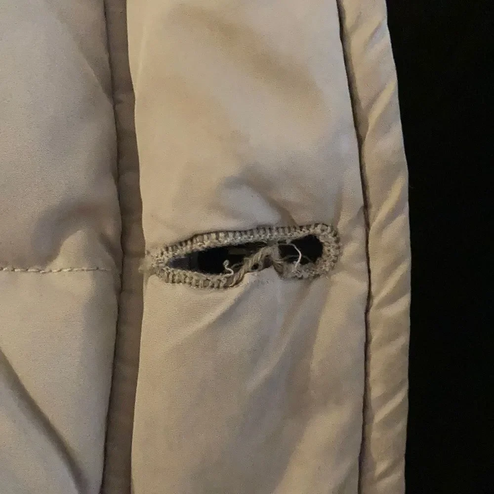 Maison Scotch Hooded Puffer Coat in Cream